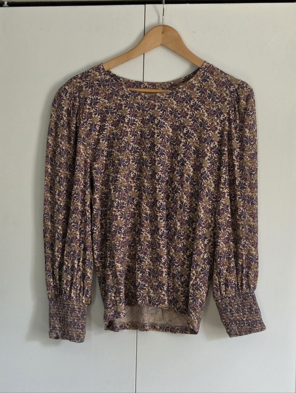 Nation LTD Purple Floral Long Sleeve Top